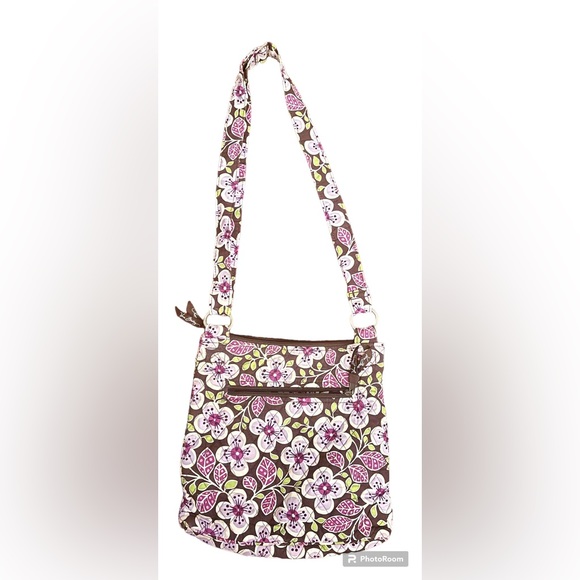 Vera Bradley Plum Petals Quilted Hipster Crossbody Bag Adjustable Strap Quilted - Picture 2 of 3